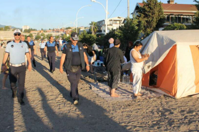 Gemlik sahillerinde çadır operasyonu