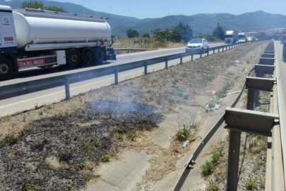 Lütfen dikkat! Araçtan atılan sigara izmariti yangın çıkardı