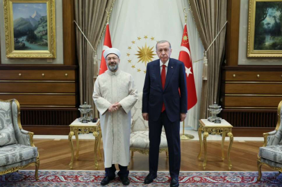 Erdoğan, Diyanet İşleri Başkanı Erbaş’ı kabul etti